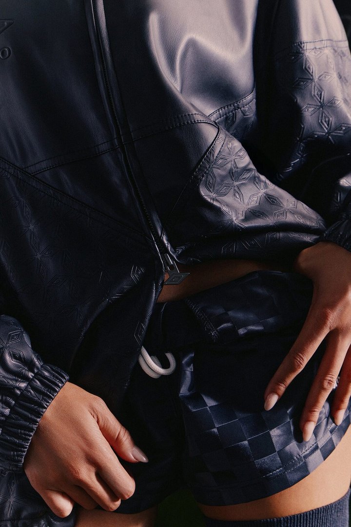 Umbro Oversized Faux Leather Jacket - Black