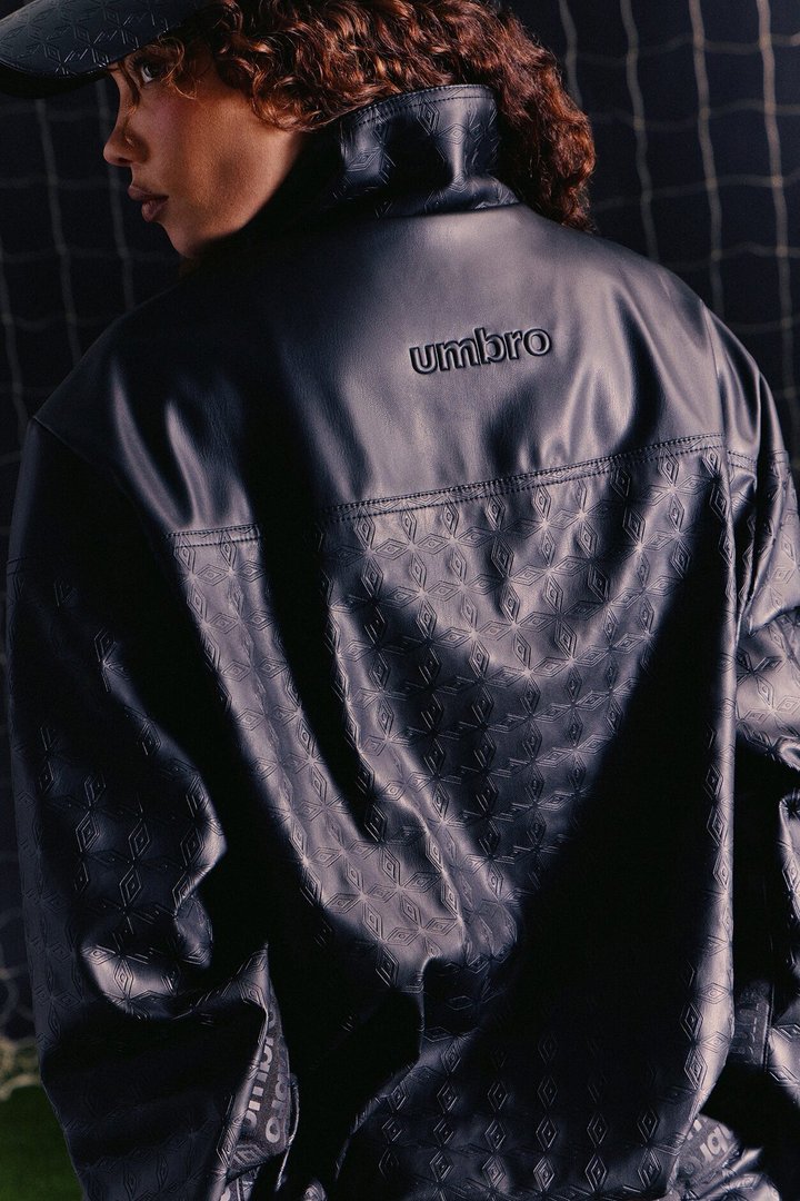 Umbro Oversized Faux Leather Jacket - Black