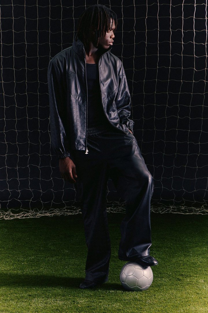 Umbro Faux Leather Track Pant - Black
