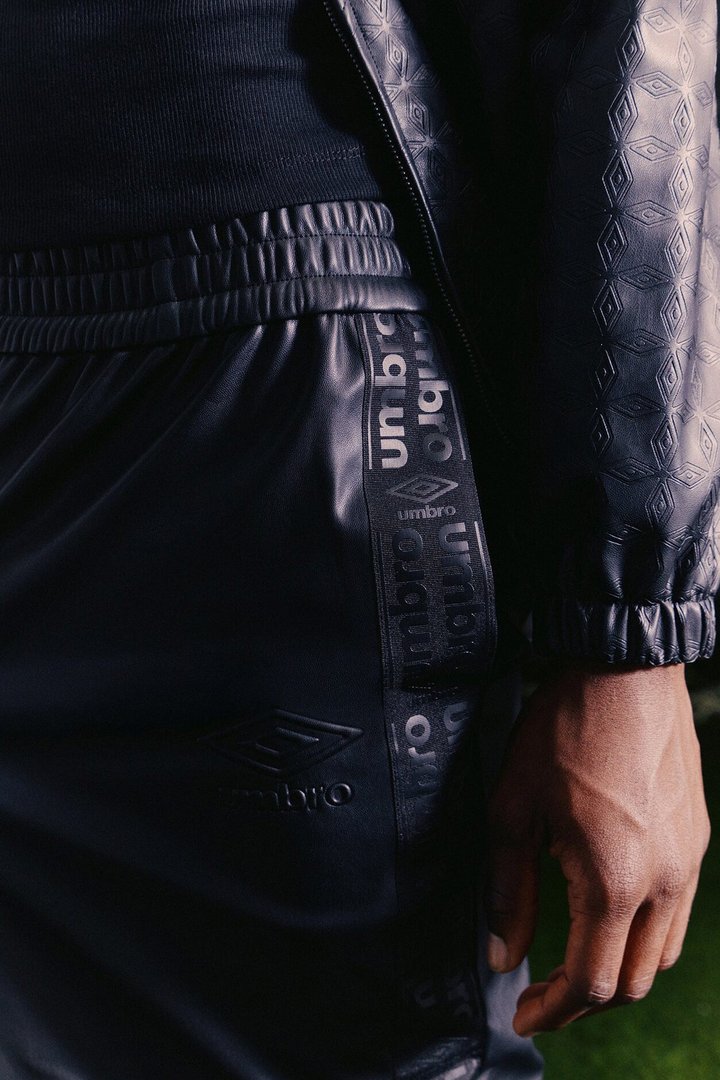 Umbro Faux Leather Track Pant - Black