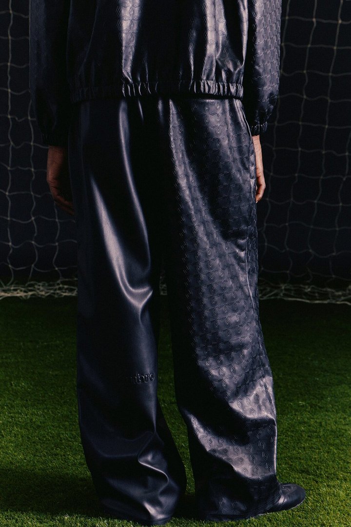 Umbro Faux Leather Track Pant - Black