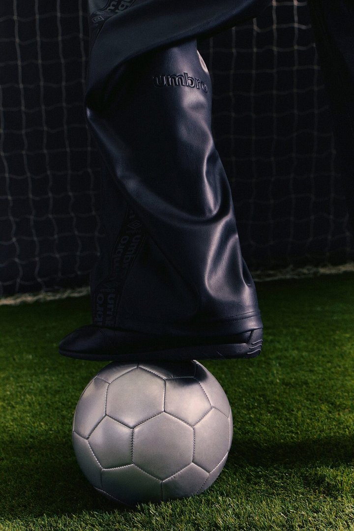 Umbro Faux Leather Track Pant - Black