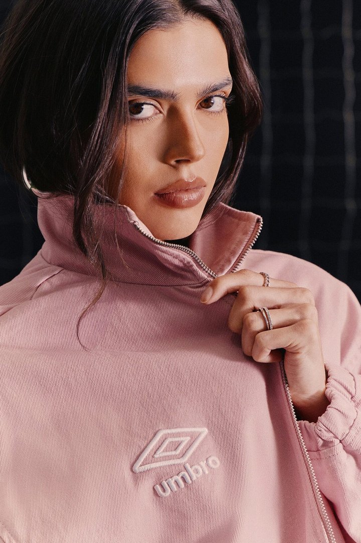 Umbro Denim High Neck Jacket - Pink