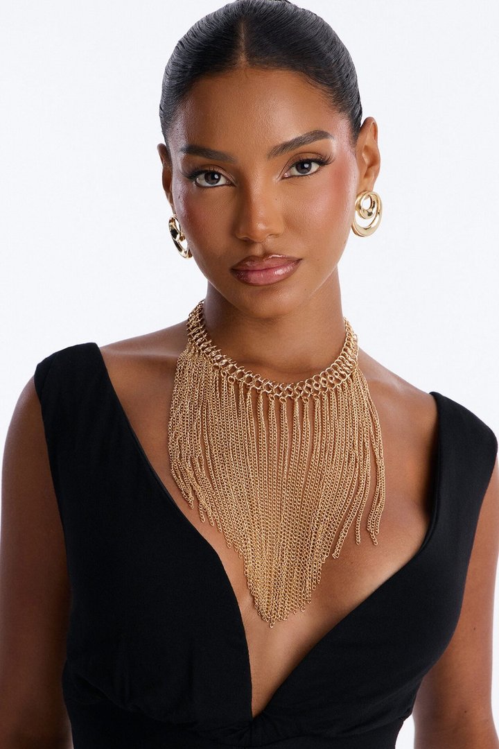 Zaya Fringe Necklace - Gold