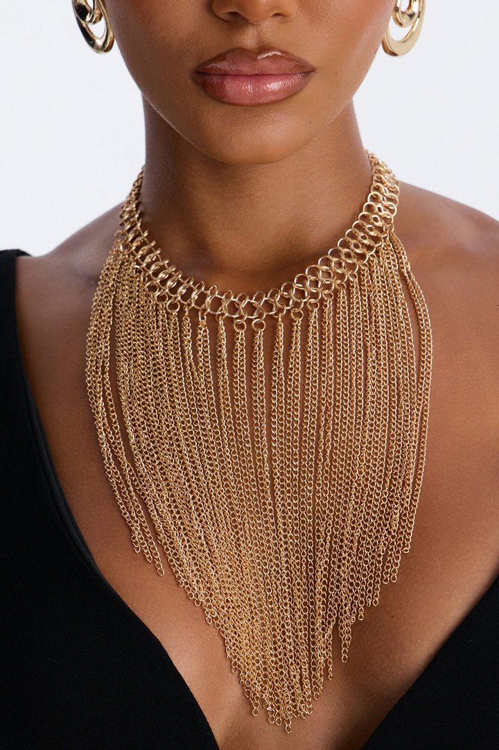 Zaya Fringe Necklace - Gold