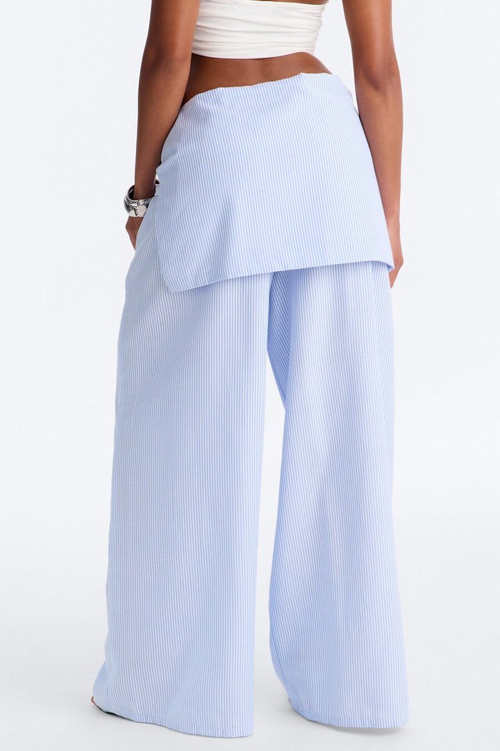 Daily Practice Pinstripe Wrap Waist 2 Piece Pant - Blue