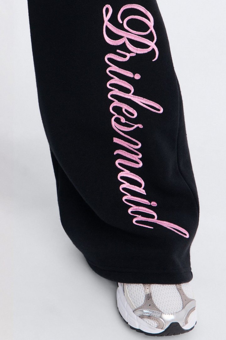 Bridesmaids Only Fleece Pant Set - Black/Pink