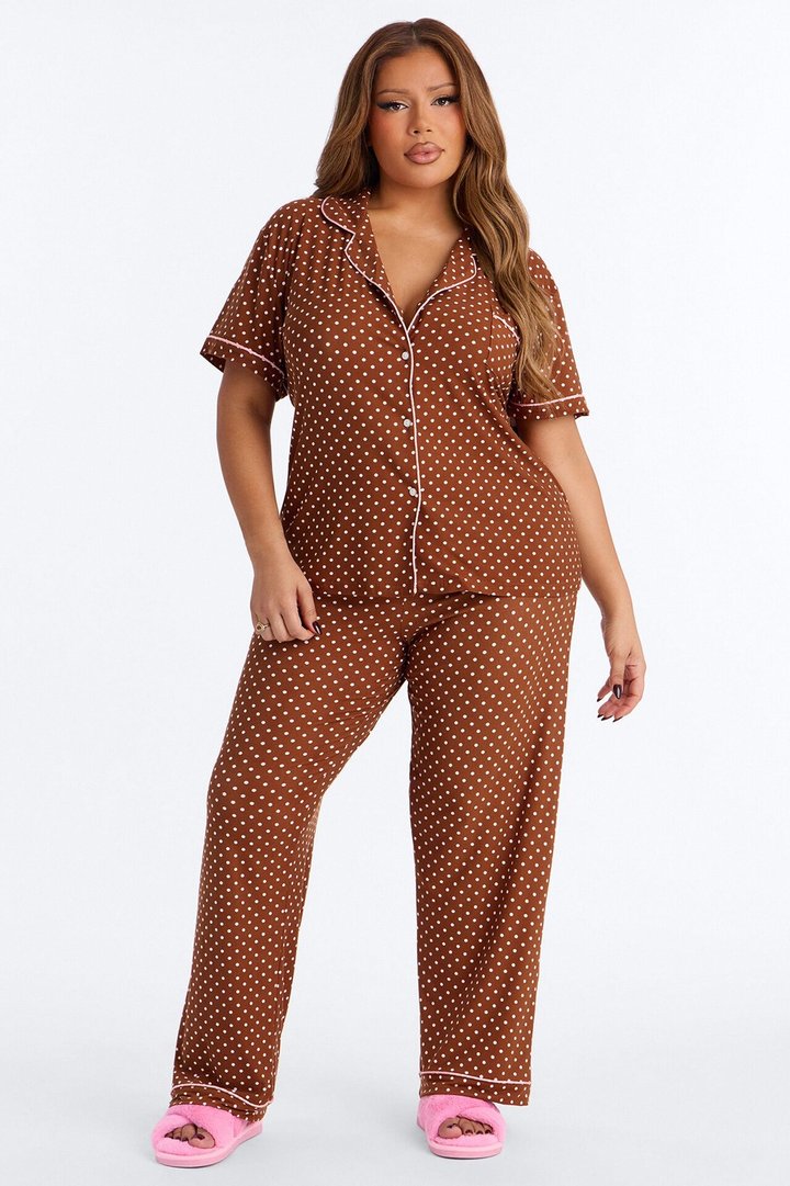 Dreaming Of You 2pc PJ Pant Set - Brown