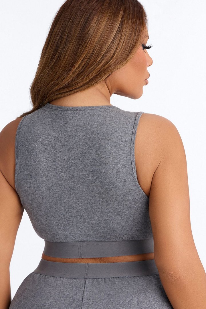 FN Mood High Neck Cotton Bra - Charcoal