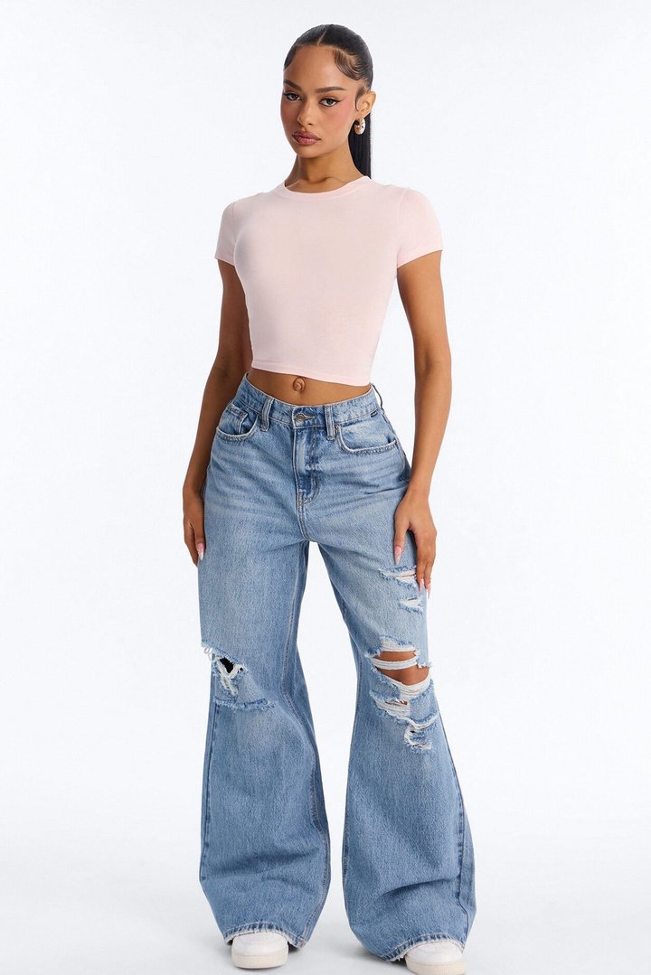 Judia Crew Neck Top - Pink