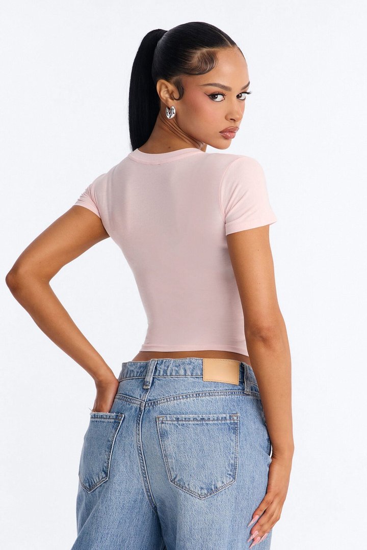 Judia Crew Neck Top - Pink