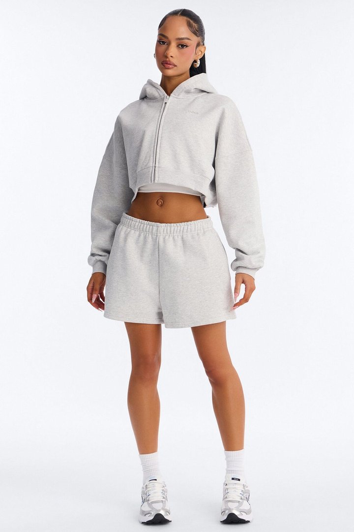 Libby Fleece Sweat Short - Heather Grey