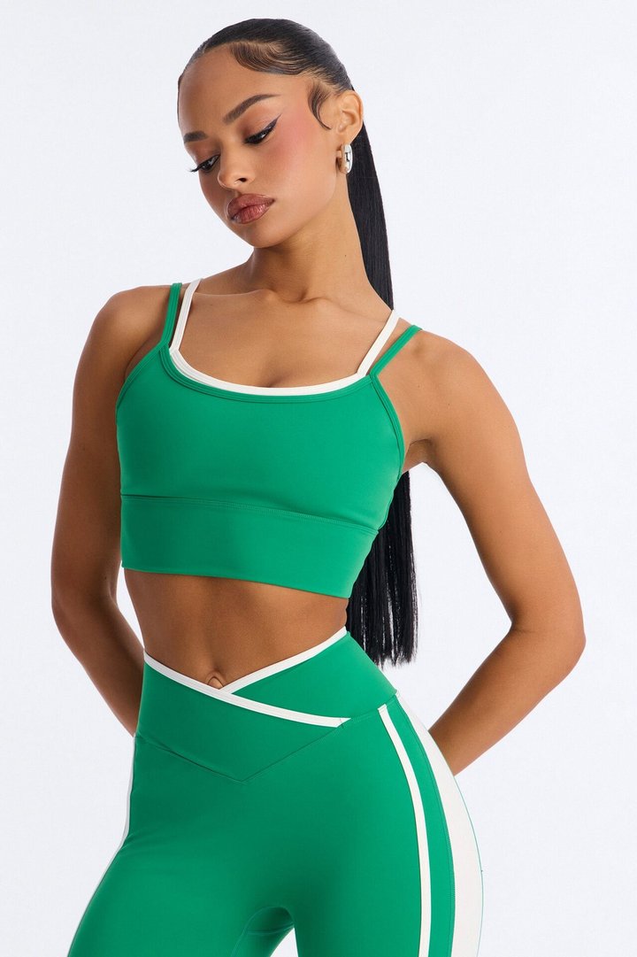 Gym Crush Active V Waist Flare Legging Set - Kelly Green