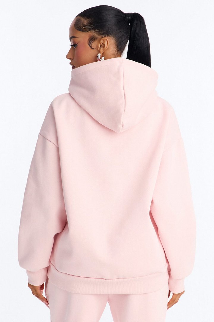 Libby Full Zip Hoodie Fleece Sweatshirt - Pink
