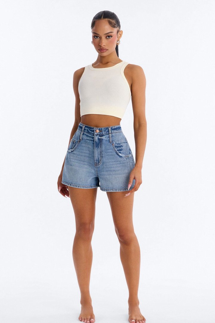 Sea Breeze Babe Denim Shorts - Dark Wash