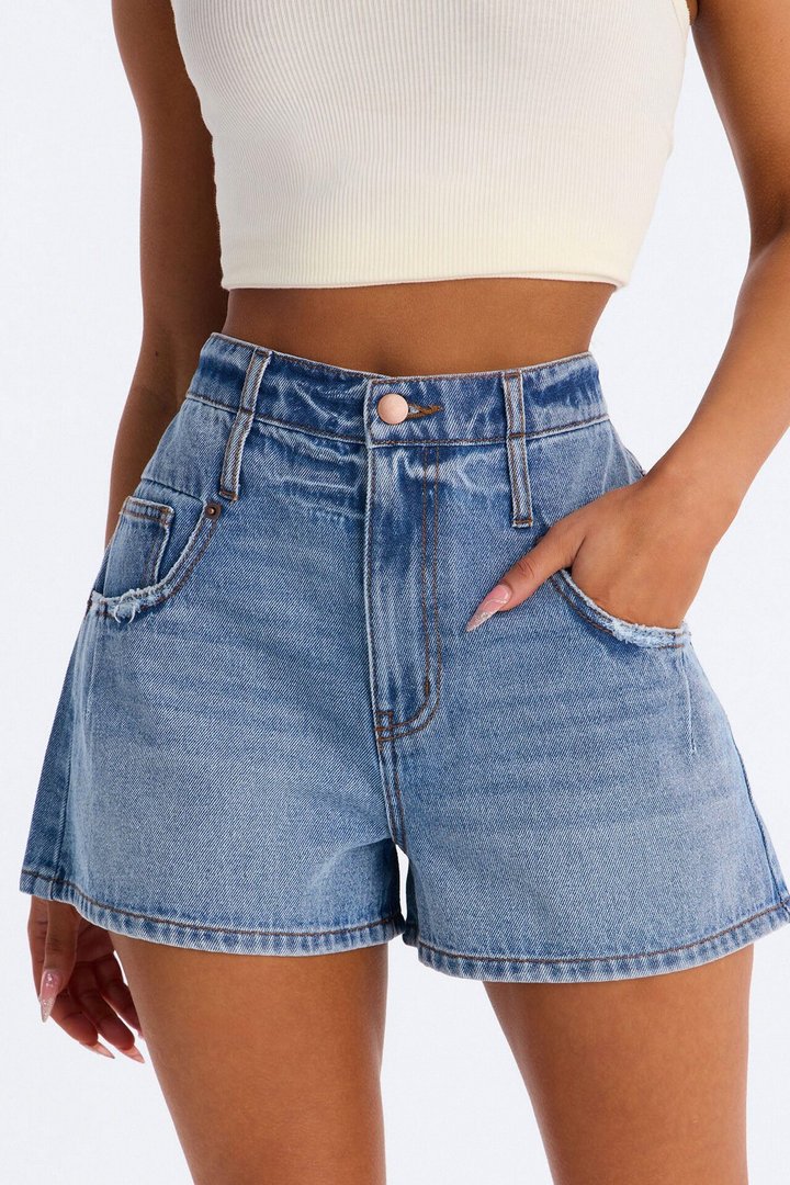 Sea Breeze Babe Denim Shorts - Dark Wash