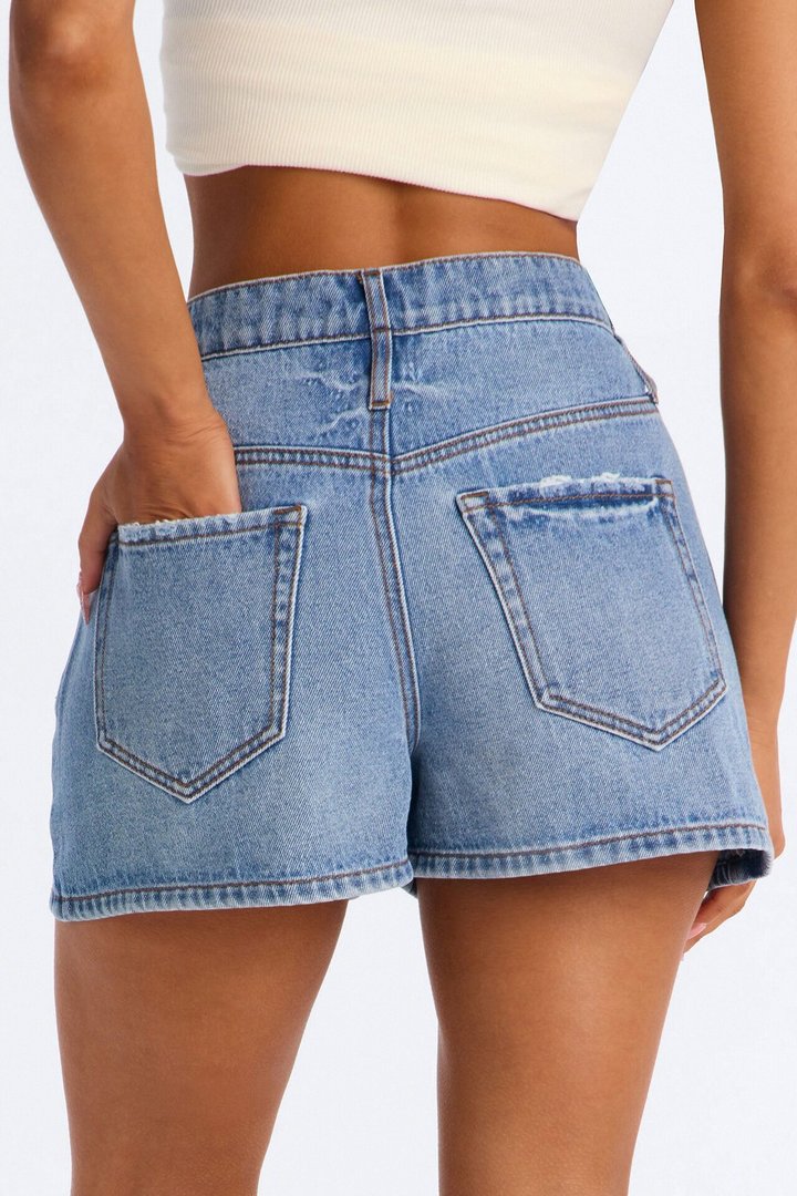 Sea Breeze Babe Denim Shorts - Dark Wash