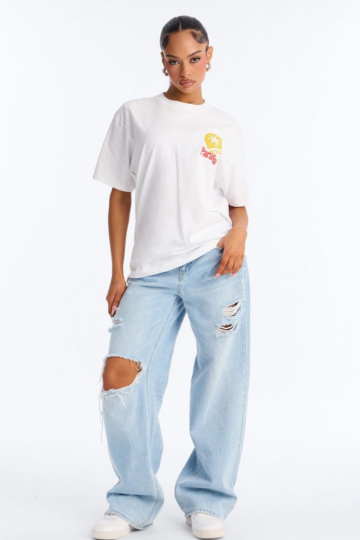 Island Paradiso Boxy Tee - White