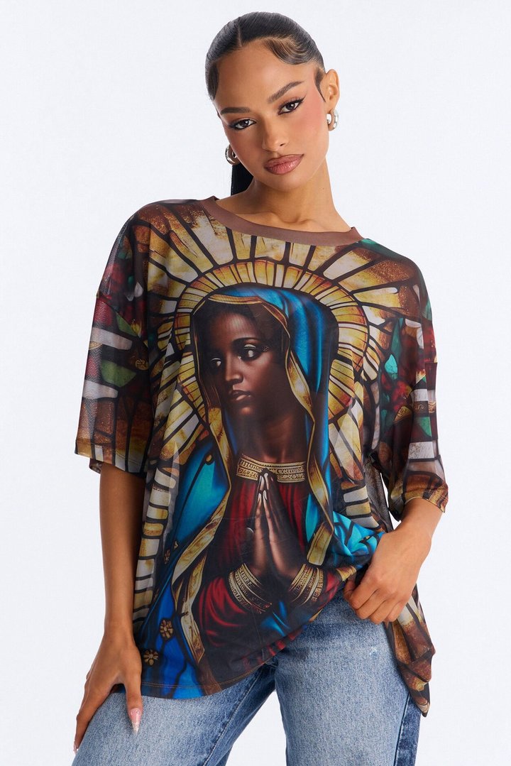 The Religious Women Mesh Tee - Black/combo