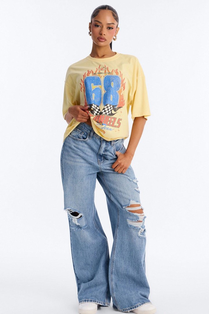 Hot Wheels Boxy Tee - Butter Yellow