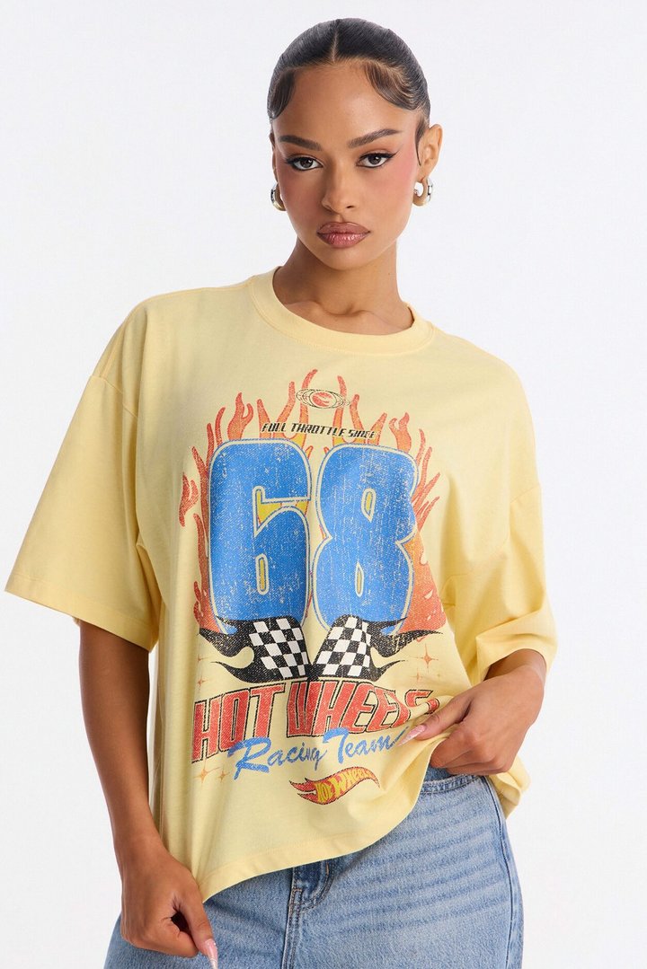 Hot Wheels Boxy Tee - Butter Yellow