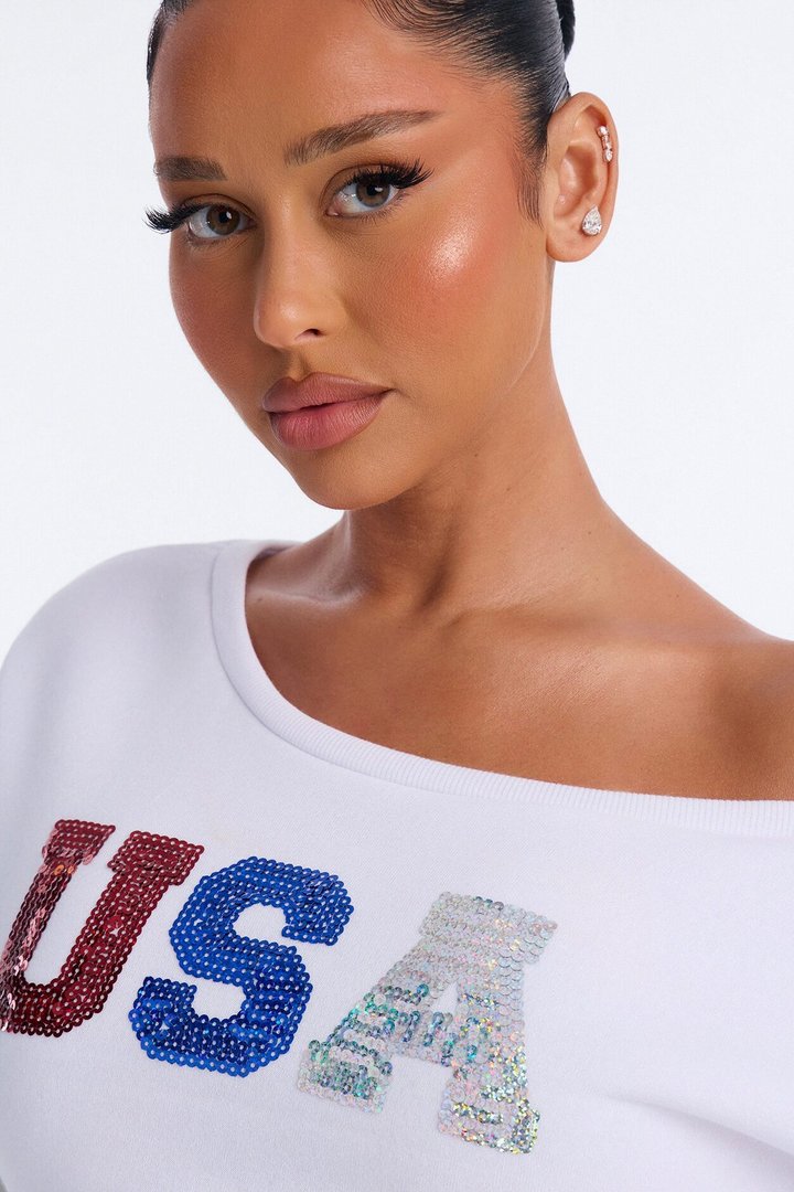 All About The USA PJ Short Set - White/combo