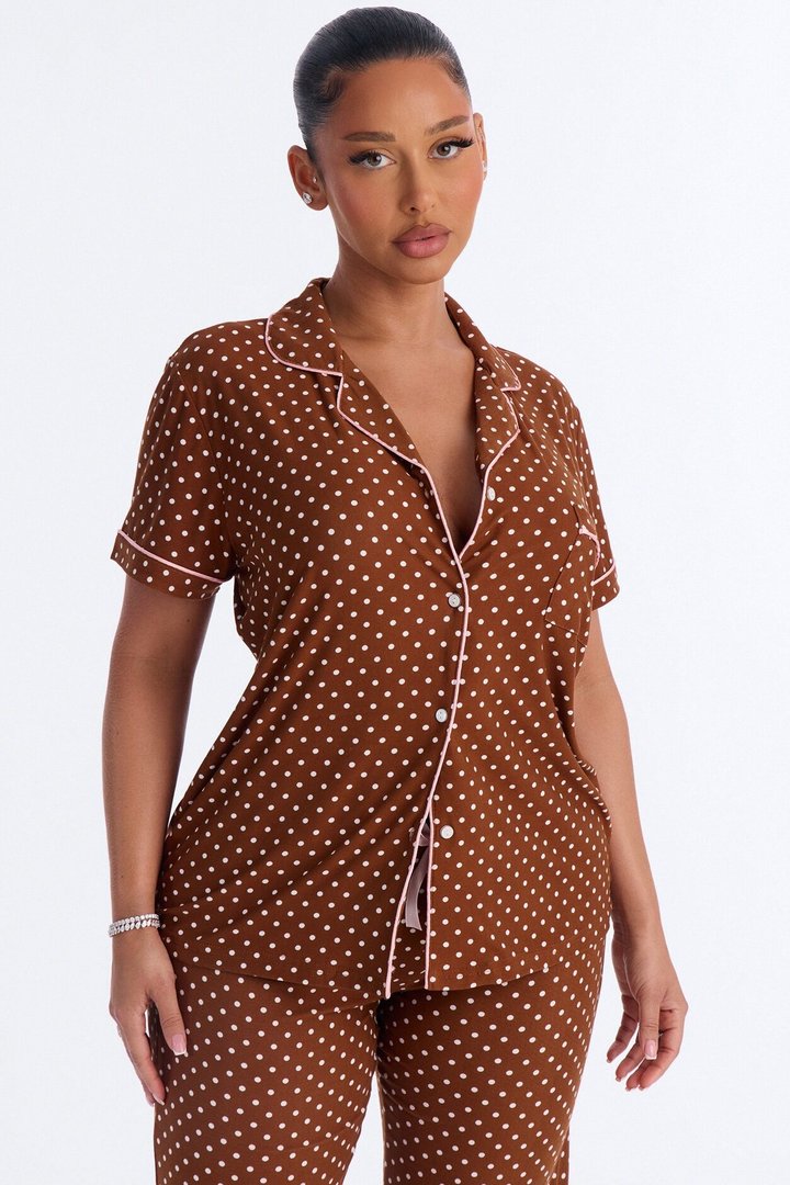 Dreaming Of You 2pc PJ Pant Set - Brown