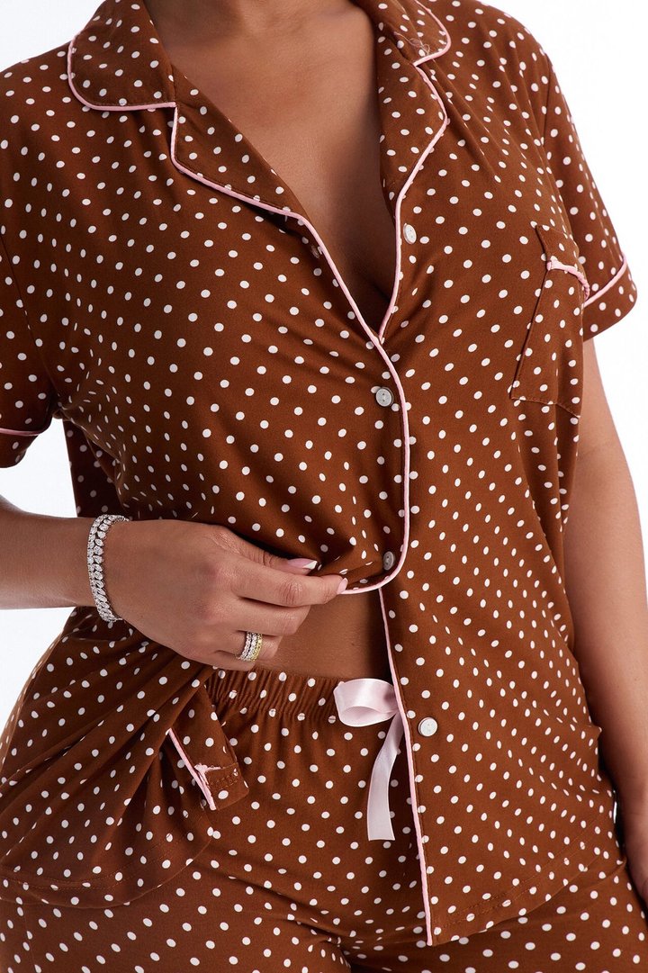 Dreaming Of You 2pc PJ Pant Set - Brown