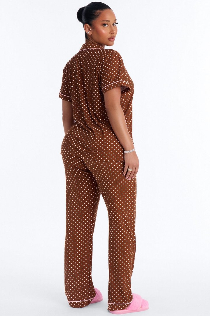 Dreaming Of You 2pc PJ Pant Set - Brown