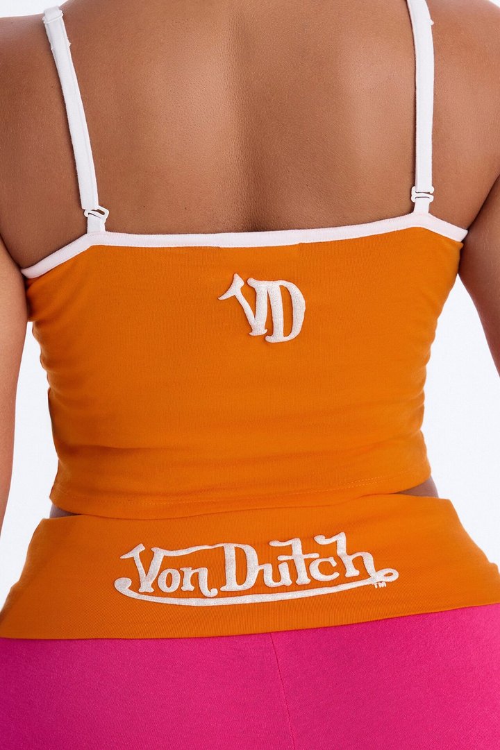 Von Dutch Logo Fold Over PJ Pant Set - Magenta/combo