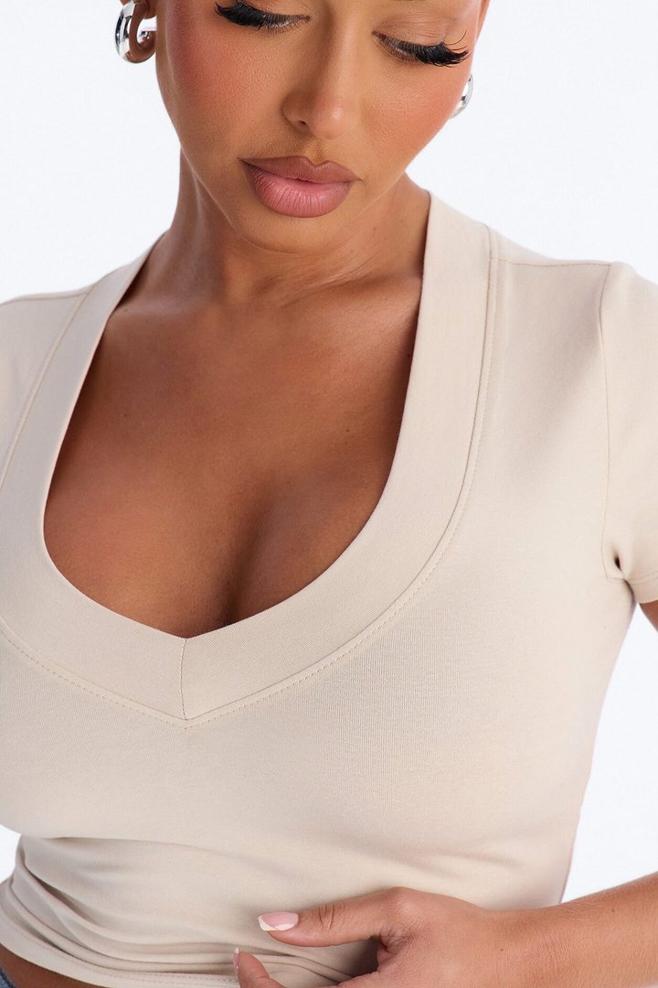 Delaney Short Sleeve Top - Stone
