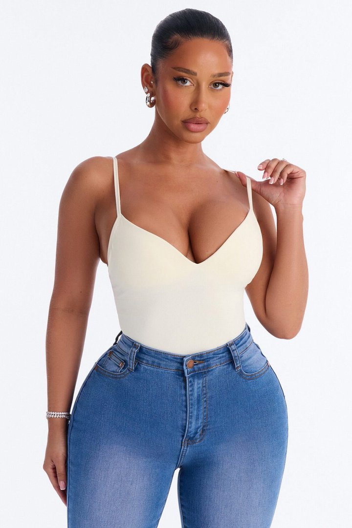 Serenity Sculpted Seamless Bodysuit - Cream