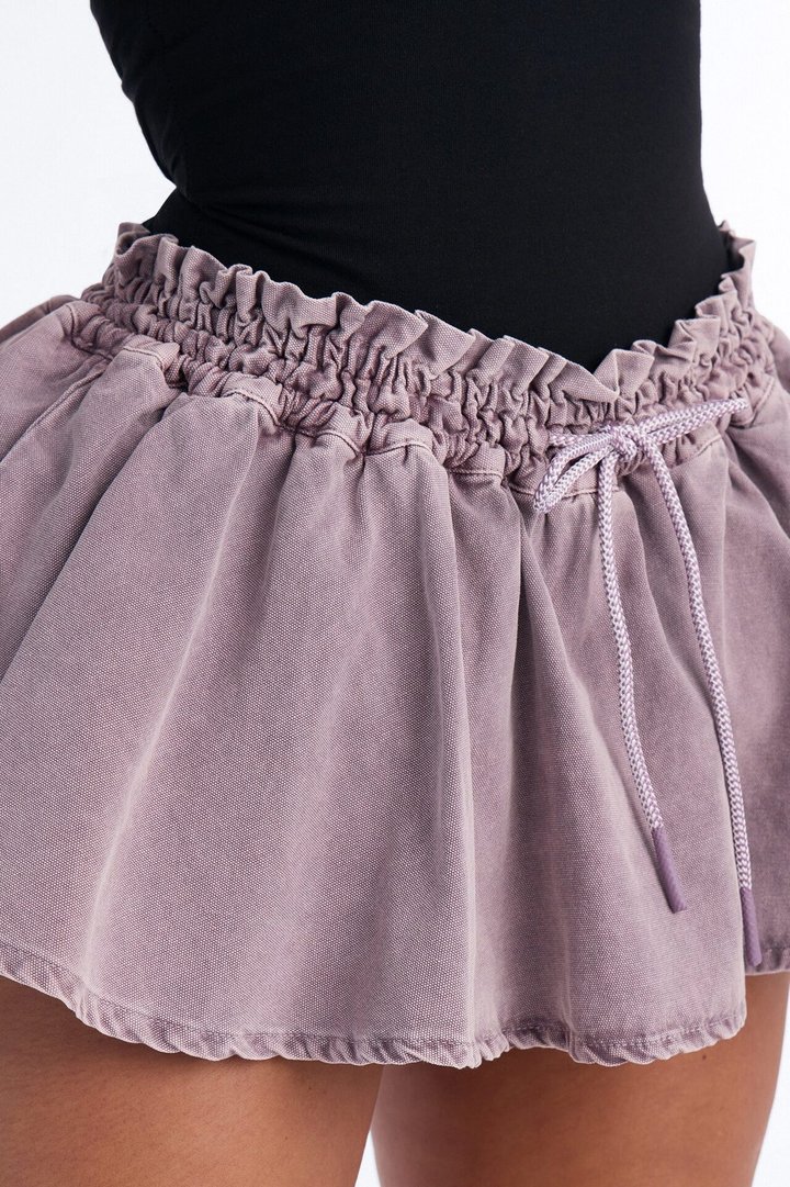 Sport Mode Washed Twill Micro Mini Skort - Purple