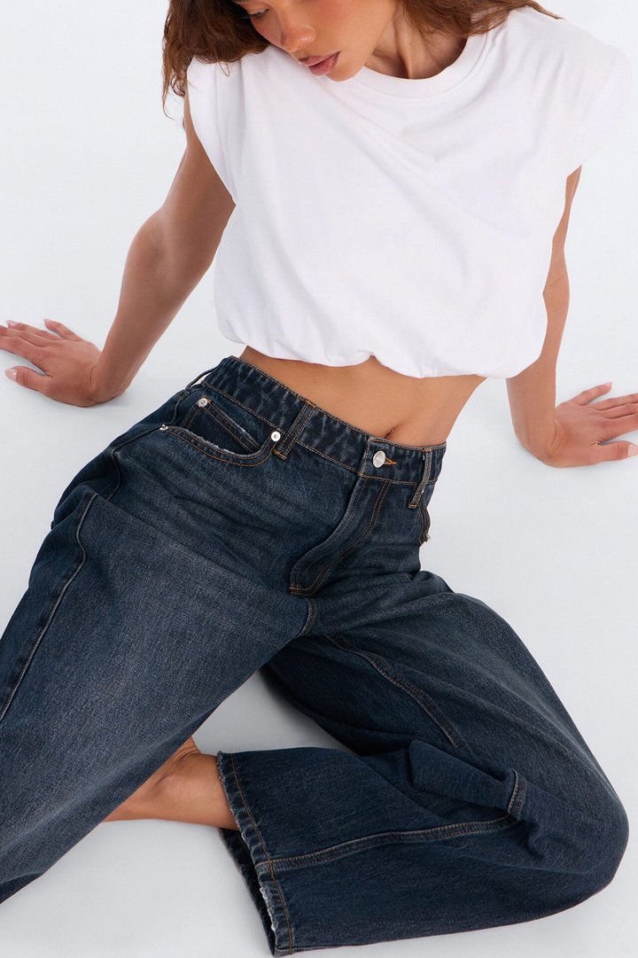 Downtown Vibe Non Stretch Jeans - Dark Denim