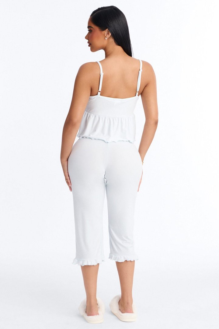 Rest And Be Thankful PJ Pant Set - Light Blue