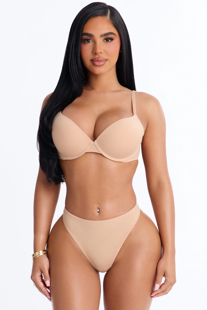 Flexible Fit Comfort Stretch Push Up Bra - Nude