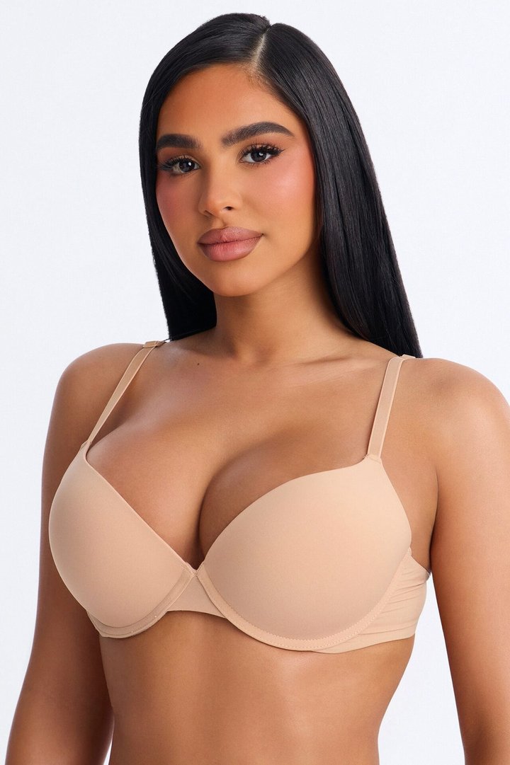 Flexible Fit Comfort Stretch Push Up Bra - Nude
