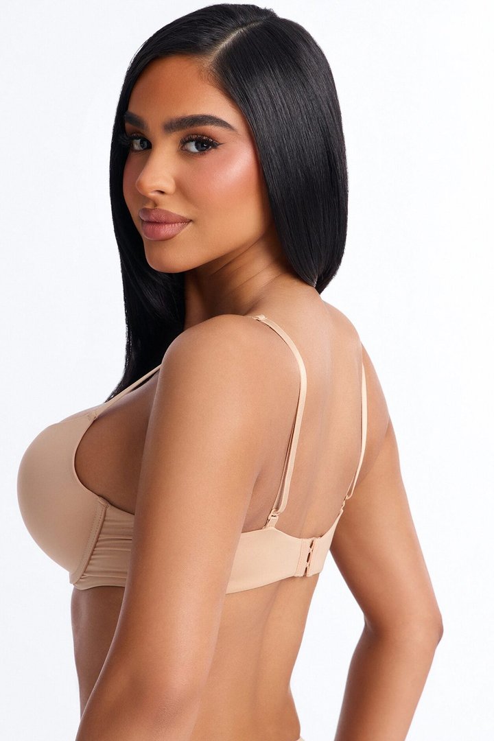 Flexible Fit Comfort Stretch Push Up Bra - Nude