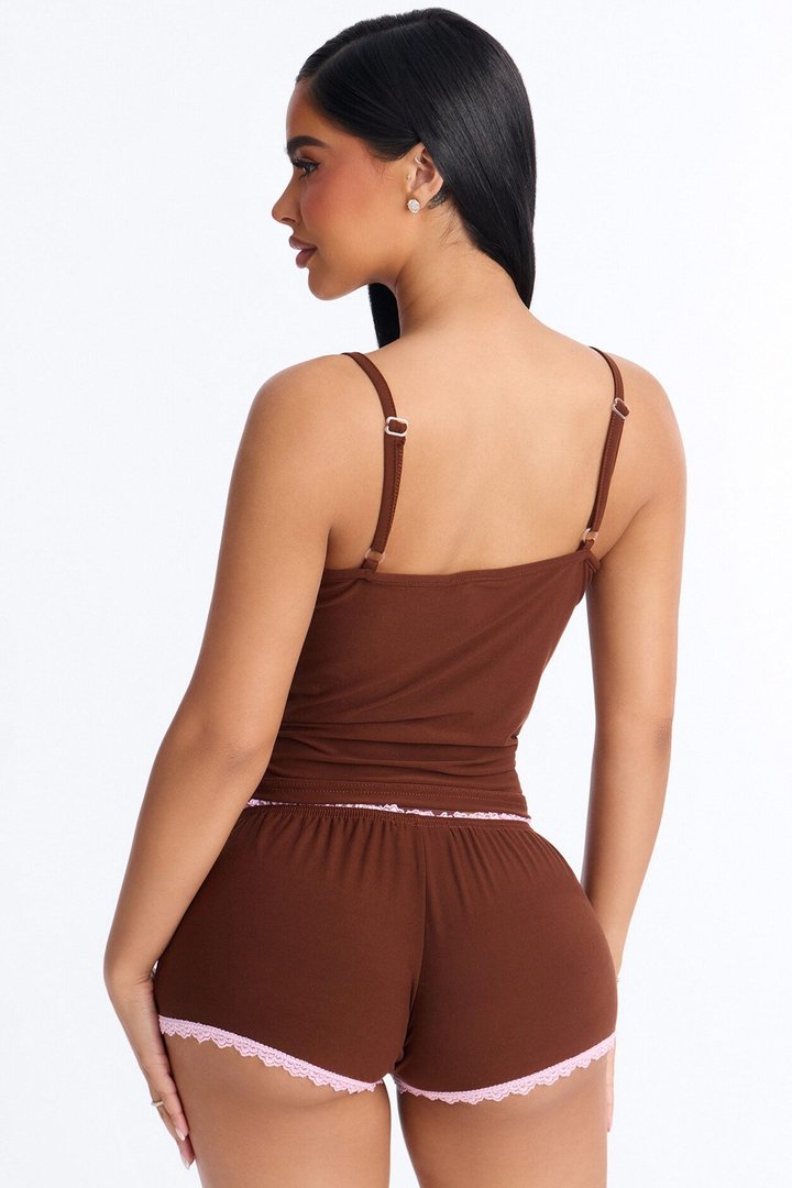Keep Me Warm PJ Short Set - Chocolate/Combo