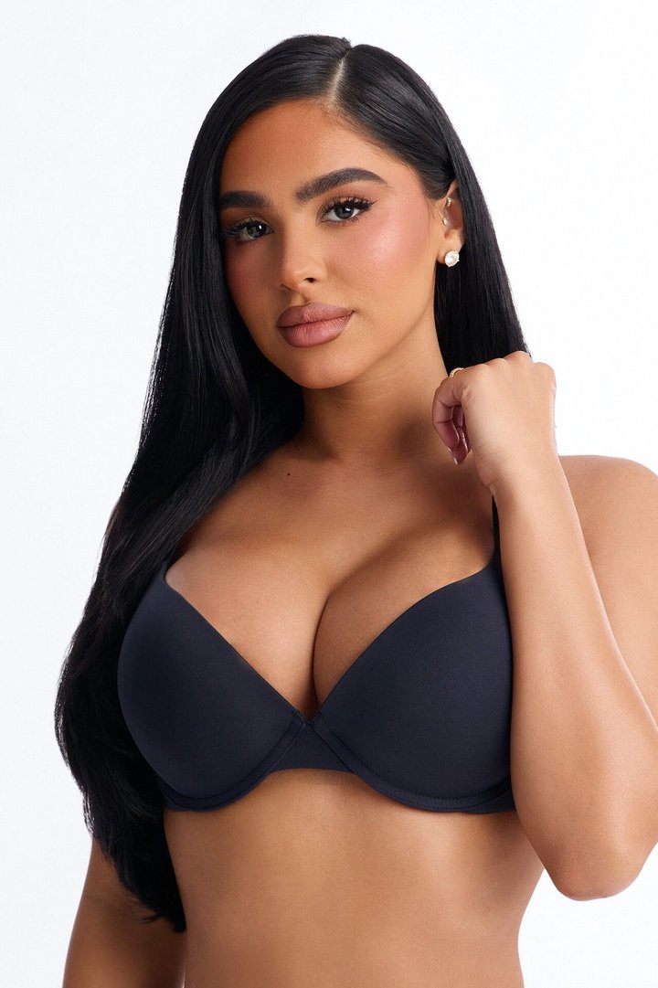 Flexible Fit Comfort Stretch Push Up Bra - Black