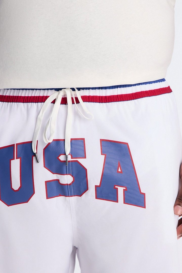 USA Freedom Stars Swim Trunk 7″ - White/combo