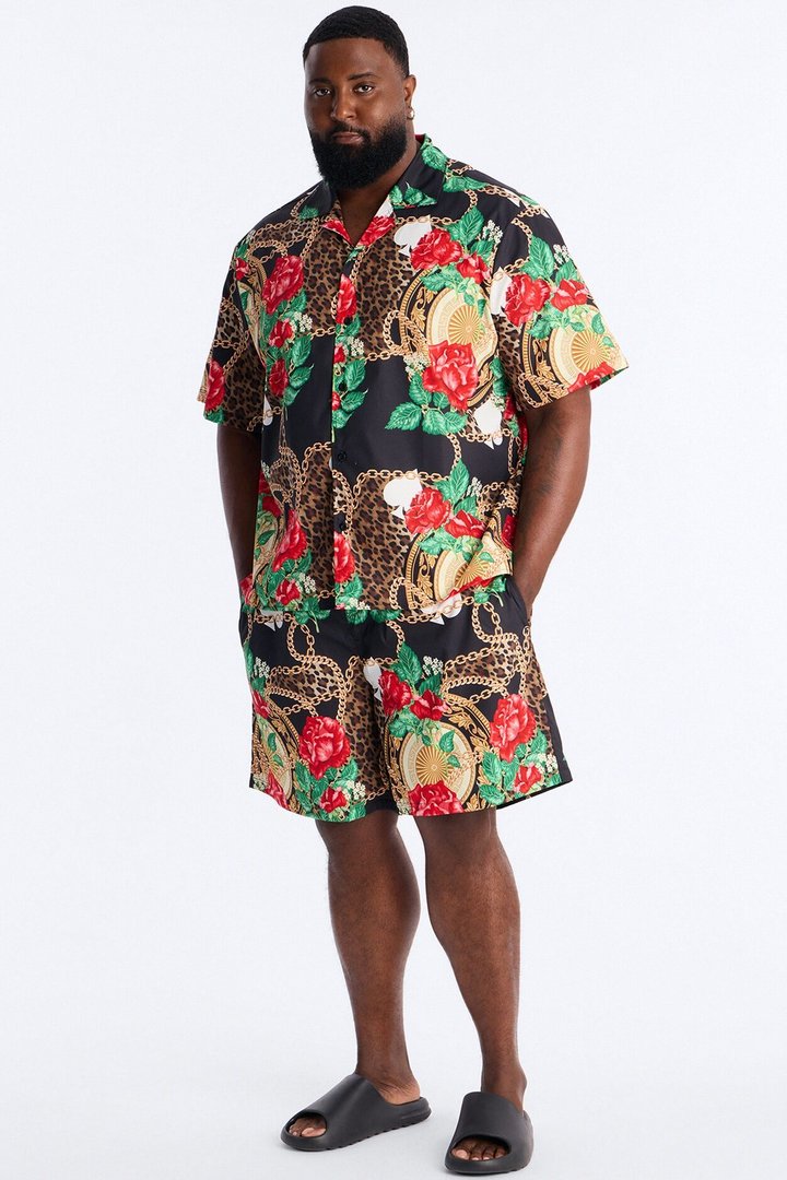 Roses & Riches Baroque Swim Trunk 7″ - Multi Color