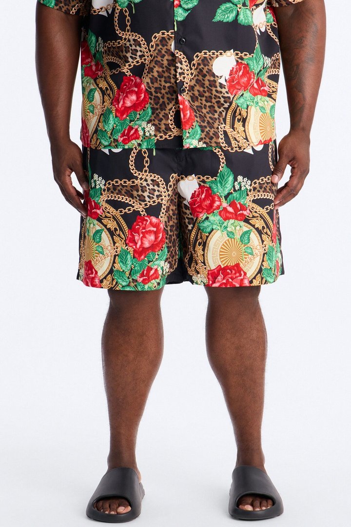 Roses & Riches Baroque Swim Trunk 7″ - Multi Color
