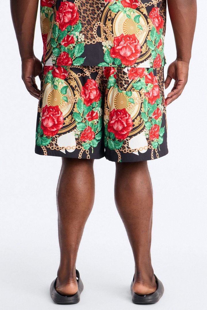 Roses & Riches Baroque Swim Trunk 7″ - Multi Color
