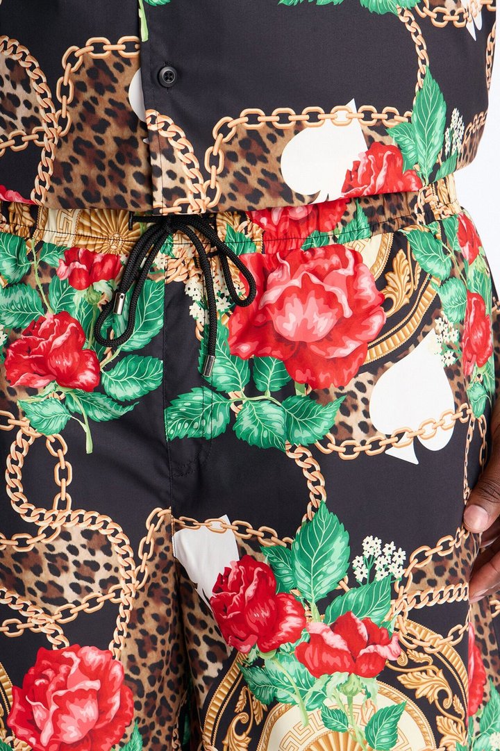 Roses & Riches Baroque Swim Trunk 7″ - Multi Color