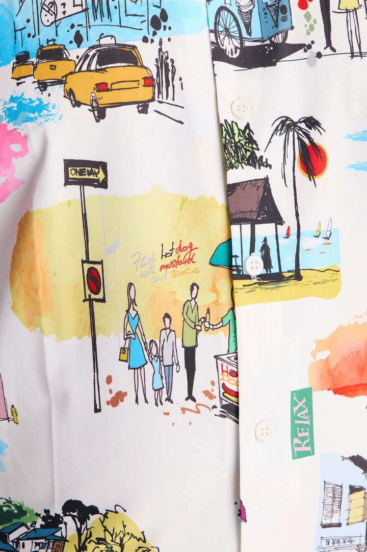 Euro Summer Cuban Collar Shirt - Multi Color
