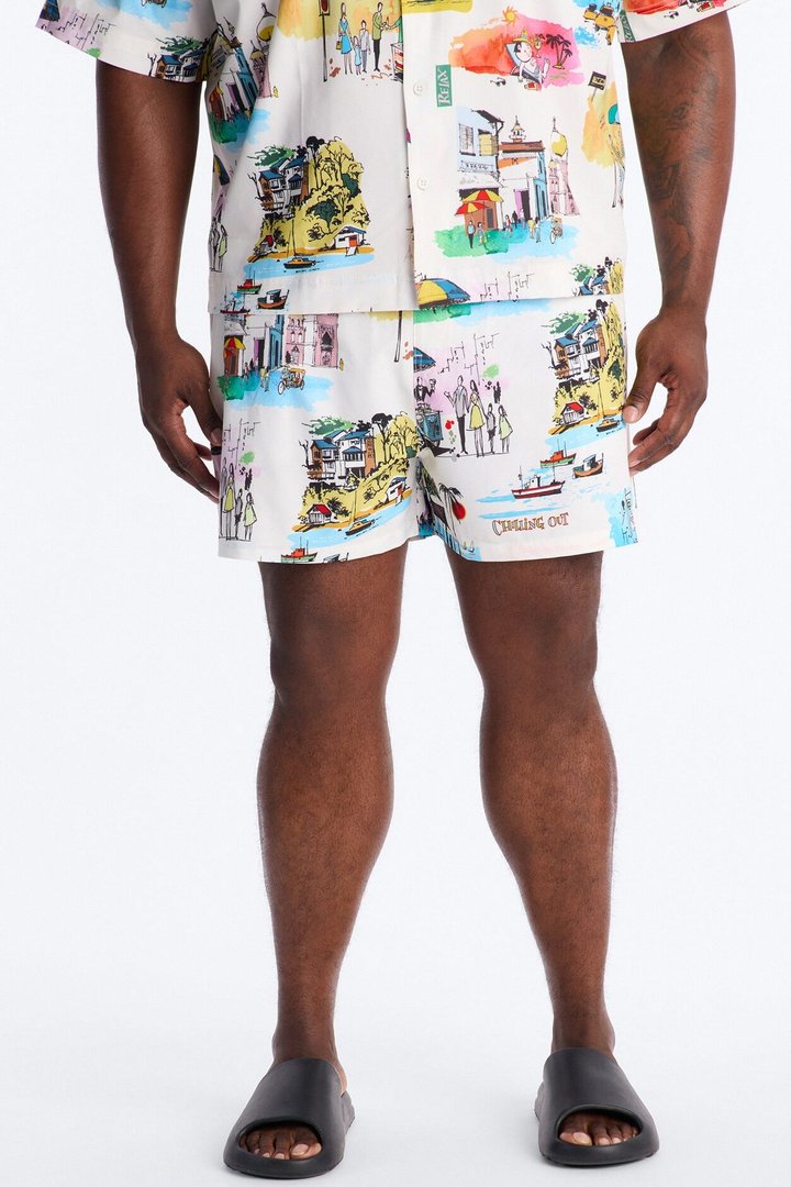 Euro Summer Swim Trunk 4″ - Multi Color