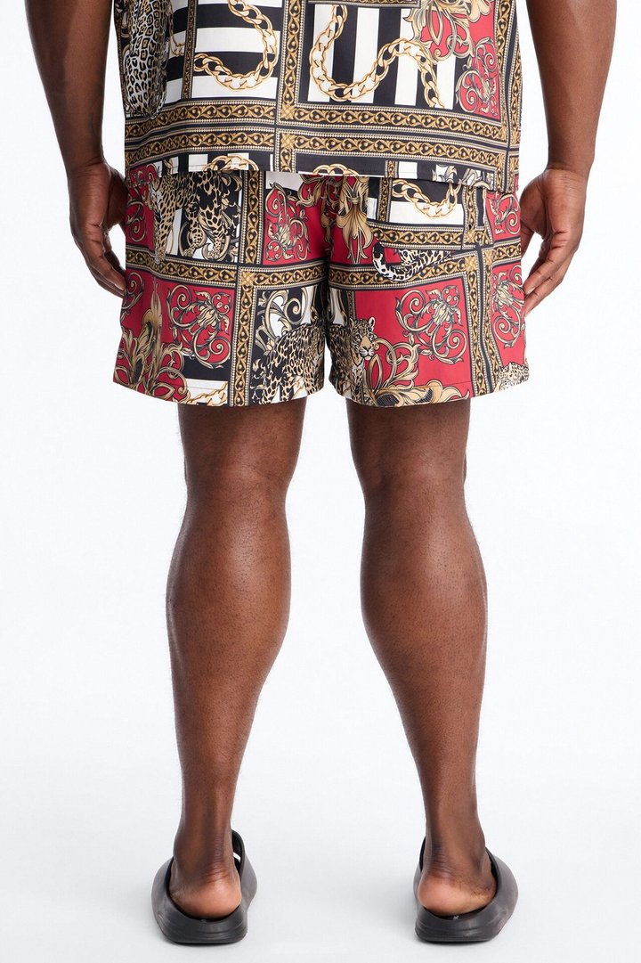 Gilded Baroque Jungle Swim Trunk 4″ - Multi Color