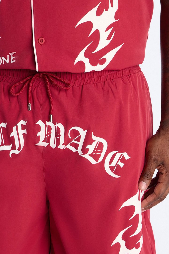 Self Made Vandal Swim Trunk 7″ - Red
