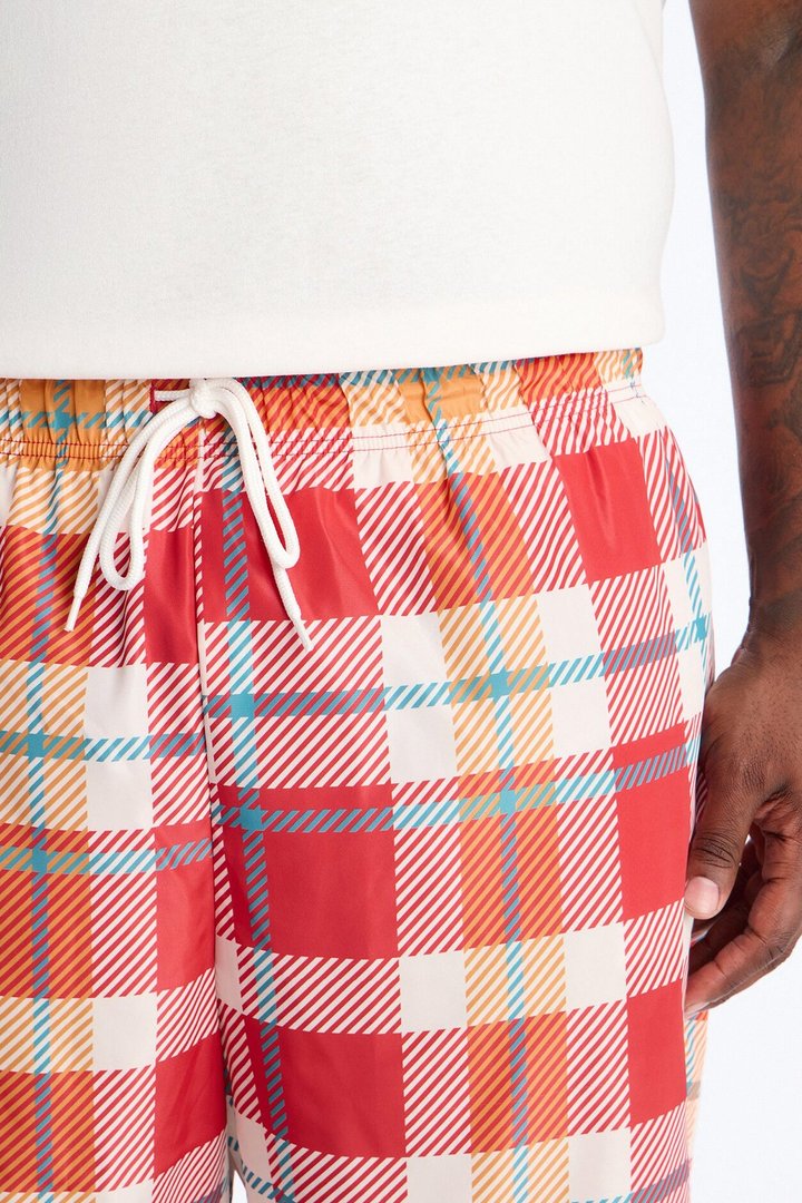 New Look Plaid Swim Trunk 6″ - Multi Color